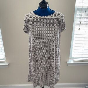 Sophie Max Grey and White Geometric Dress